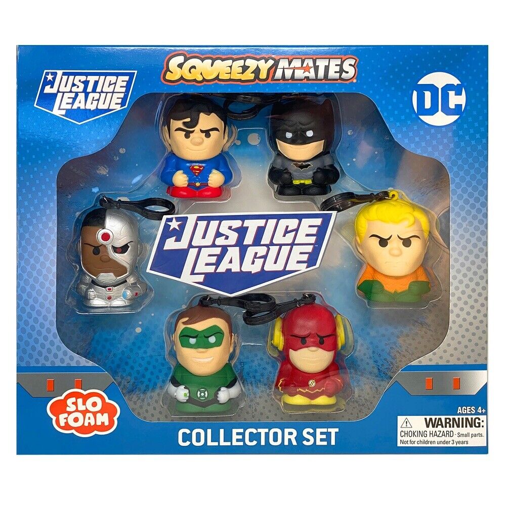 Justice League Collectors Set, Slo-Foam SqueezyMates 6-Figure Set.