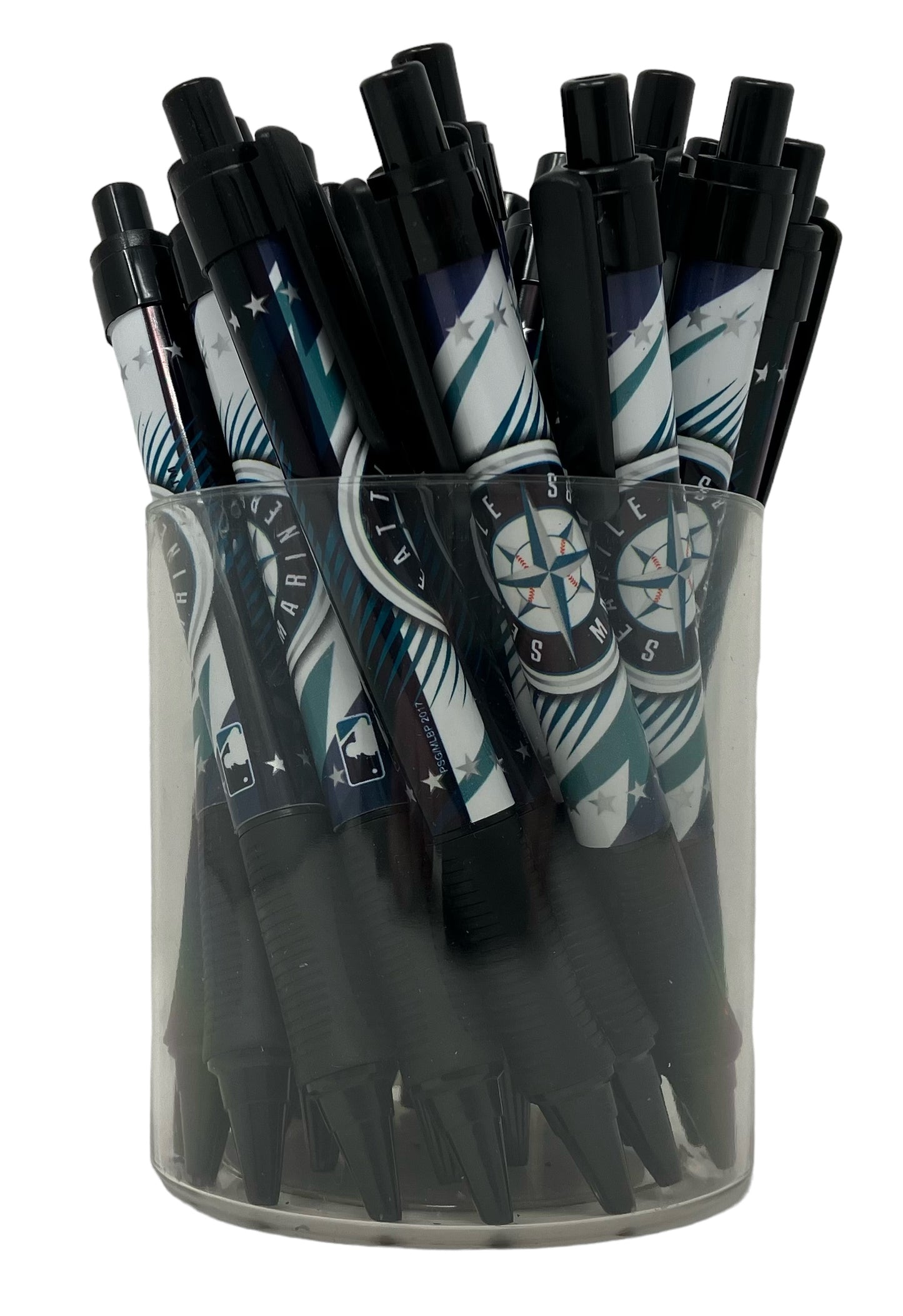 Pro Specialties Group MLB Seattle Mariners 24-Pack Tub Retractable Click Pens- Great Stocking Suffers and Party Favors