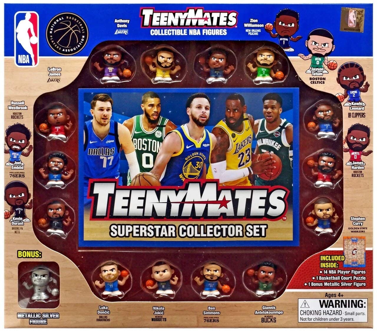 Party Animal Teenymates 2020 - 2021 NBA Series 6 - NBA Player Mini Figures Collector Box Set 14 Plus Rare Exclusive Silver Baller Minifigure