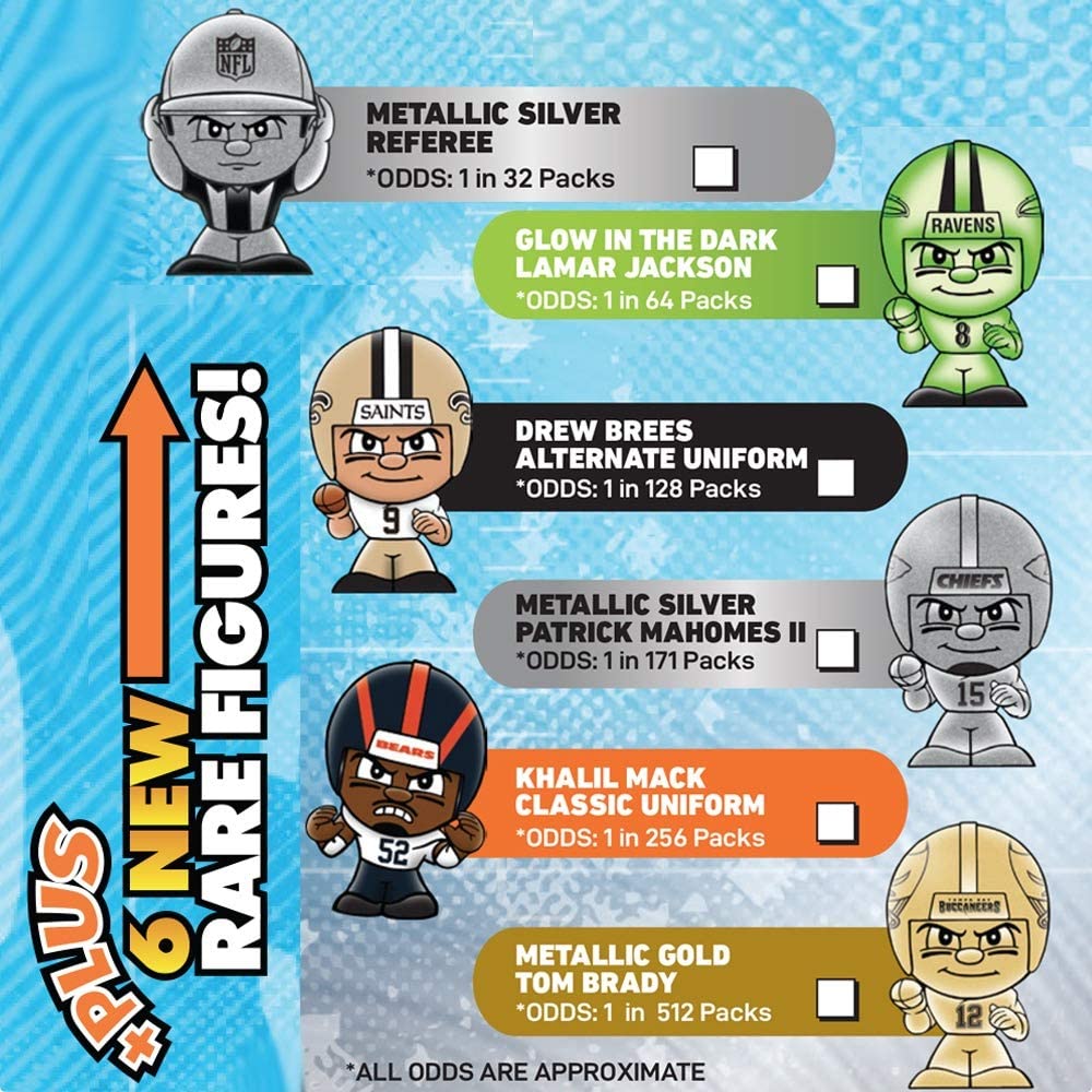 Teenymates Party Animal 2020-21 NFL Series 9 Silver Highlights Mini Figures Blind Bags Gift Set Party Bundle - 4 Pack