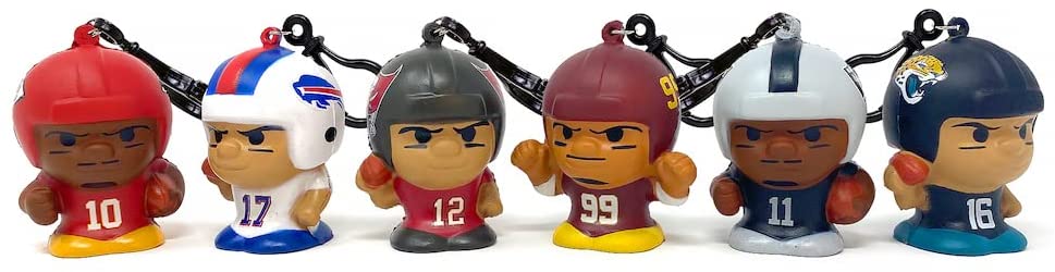 Party Animal - 4 Pack Bundle - Squeezymates 2021-22 Series 4 Mystery Blind Pack Bag NFL Football Figure Slofoam Keychain