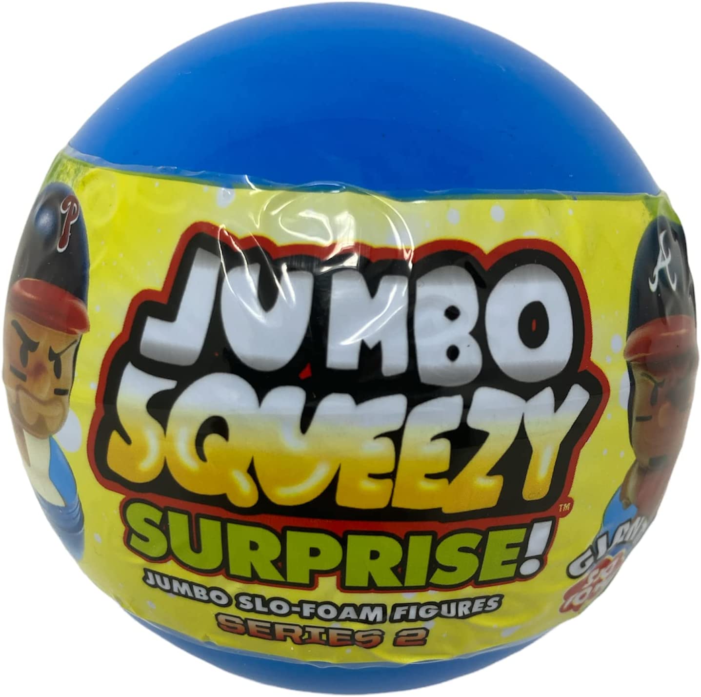 Party Animal Jumbo Squeezy Surprise! One (1) Giant Capsule SqueezyMates MLB Series 2 Figure, Multicolor, 4 inch Tall