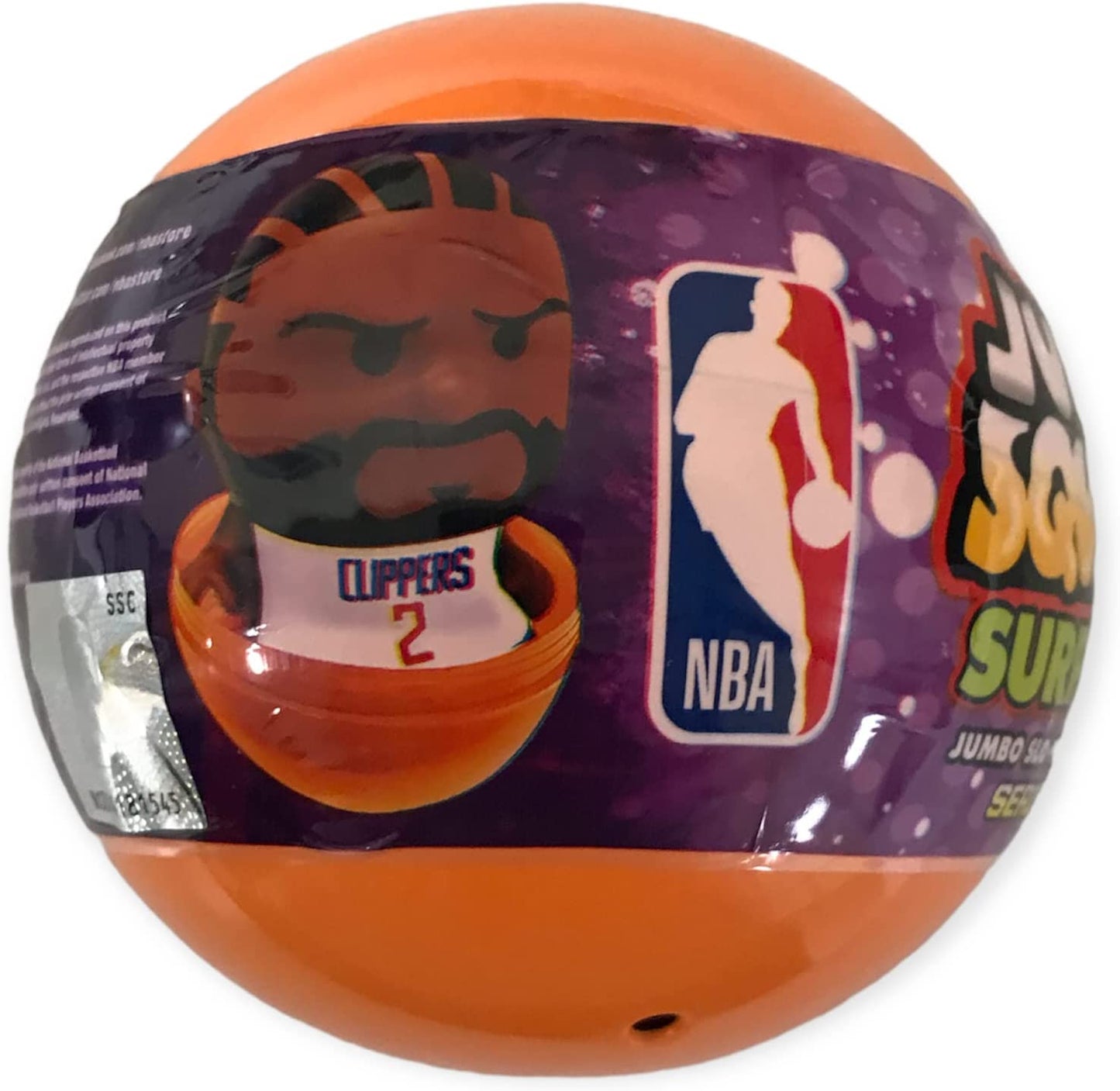 Party Animal Series 2 Jumbo Squeezy Surprise! One (1) Giant Capsule SqueezyMates NBA Figure, Team Colors, 4" Tall