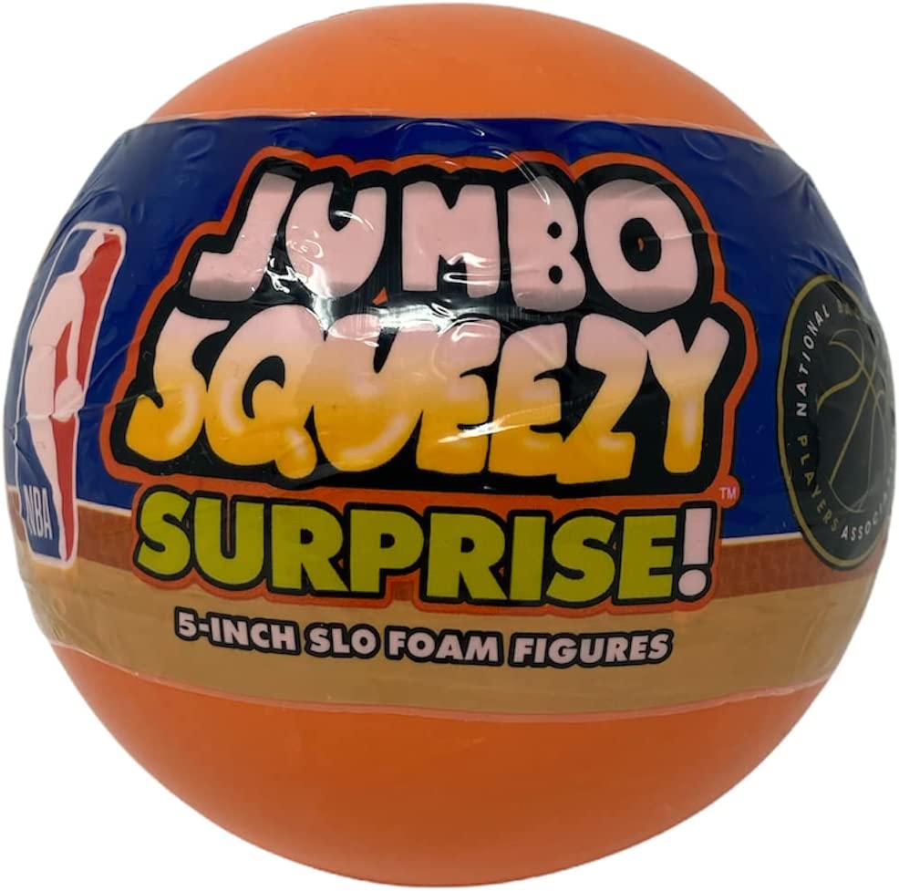 Party Animal Jumbo Squeezy Surprise! One (1) Giant Capsule SqueezyMates NBA Figure, Multi, 5'' Tall