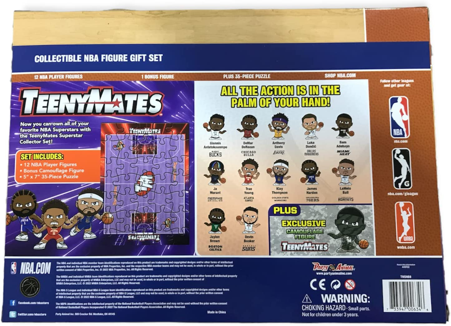 Party Animal Teenymates 2022 / 2023 NBA Series 8 - NBA Basketball Player Figures Collector Box Set 12 Players Plus Rare Exclusive Camouflage Figure