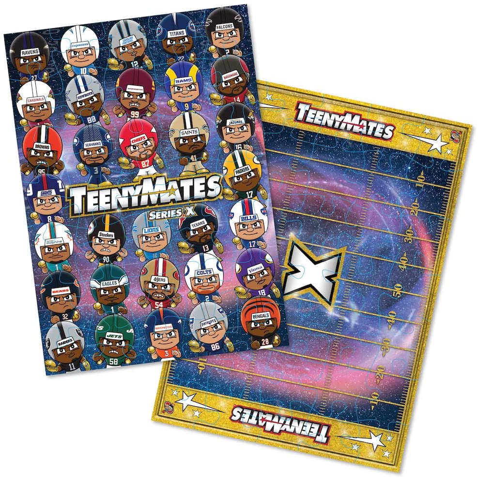 Party Animal TeenyMates 2021-22 NFL Series 10 (X) Gold Highlights Mini Figures Blind Bags Gift Set Party Bundle - 4 Pack
