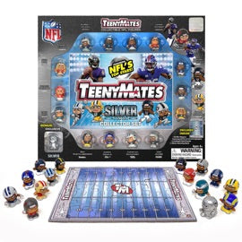 Party Animal TeenyMates 2020 NFL Series 9 Silver Series Collector Set Gift Box 14 Mini Football Figures Plus Rare Exclusive Silver Running Back Figure