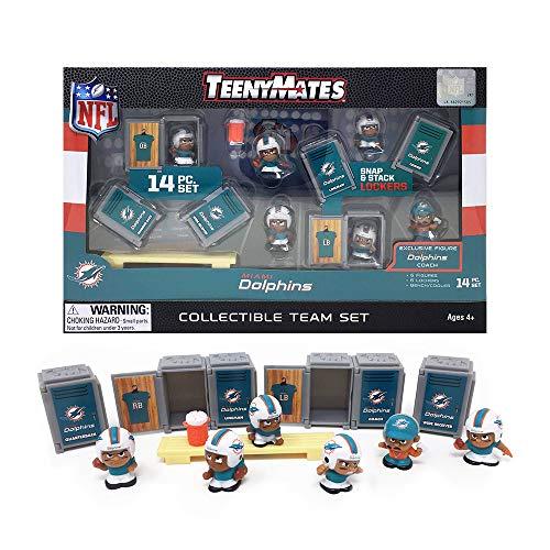NFL TeenyMates Collectible Team Set Miami Dolphins 14-Piece Gift Box Set