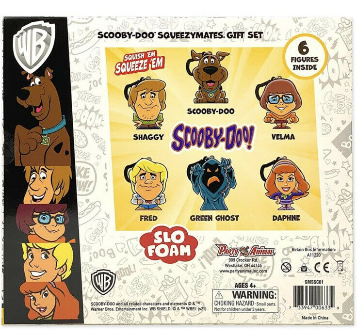 2021 Scooby-Doo SqueezyMates Gift Box Set 6 Figures Collectible Squishy Keychain