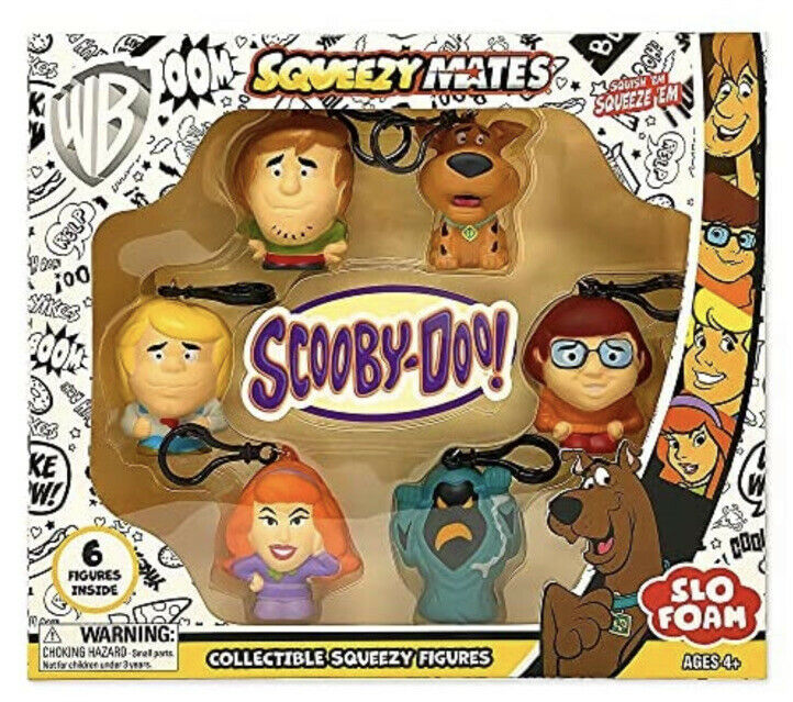 2021 Scooby-Doo SqueezyMates Gift Box Set 6 Figures Collectible Squishy Keychain