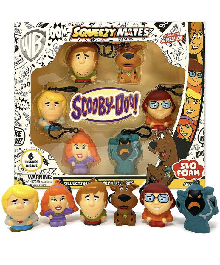 2021 Scooby-Doo SqueezyMates Gift Box Set 6 Figures Collectible Squishy Keychain