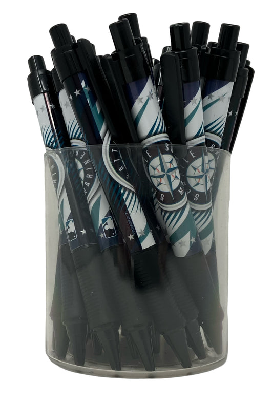 Pro Specialties Group MLB Seattle Mariners 24-Pack Tub Retractable Click Pens- Great Stocking Suffers and Party Favors