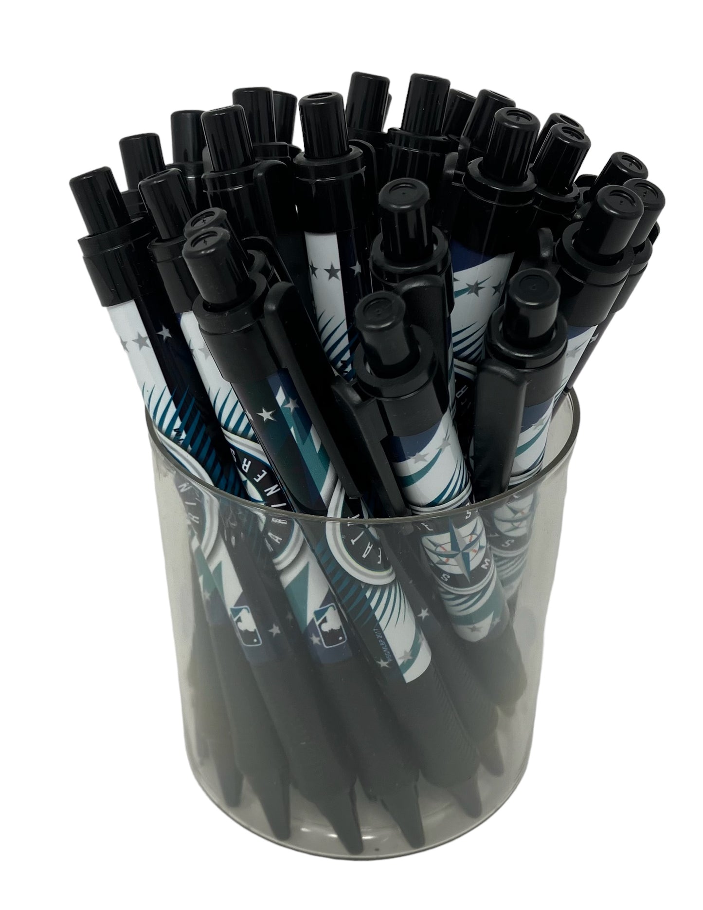 Pro Specialties Group MLB Seattle Mariners 24-Pack Tub Retractable Click Pens- Great Stocking Suffers and Party Favors
