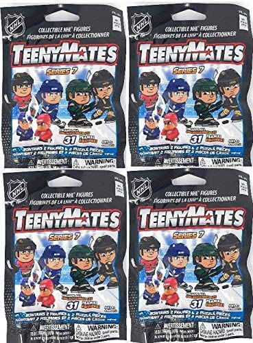 Party Animal TeenyMates 2021 NHL Series 7 Mini Figures Blind Bags Gift Set Party Bundle - 4 Pack