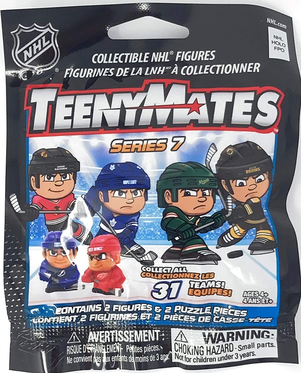 Party Animal TeenyMates 2021 NHL Series 7 Mini Figures Blind Bags Gift Set Party Bundle - 4 Pack