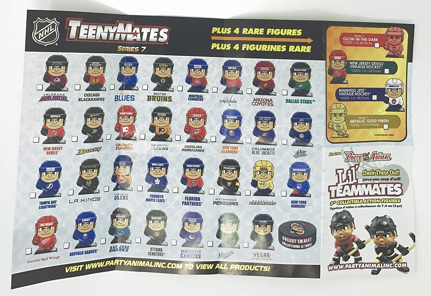 Party Animal TeenyMates 2021 NHL Series 7 Mini Figures Blind Bags Gift Set Party Bundle - 4 Pack