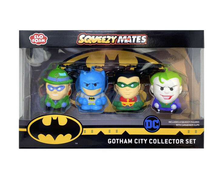 DC SqueezyMates GOTHAM CITY Collector Set Gift Box 4 Figures Batman Robin Joker