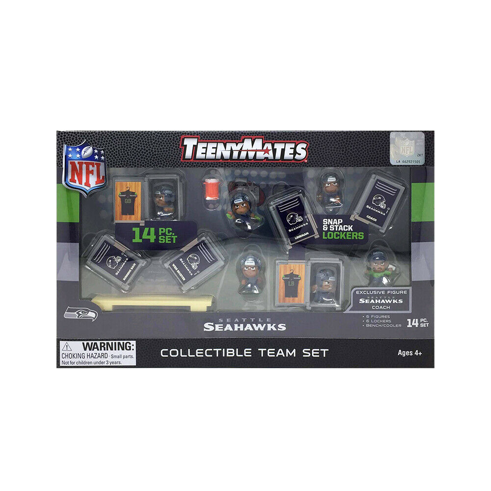 NFL TeenyMates Collectible Team Set Seattle Seahawks 14-Piece Gift Box Set